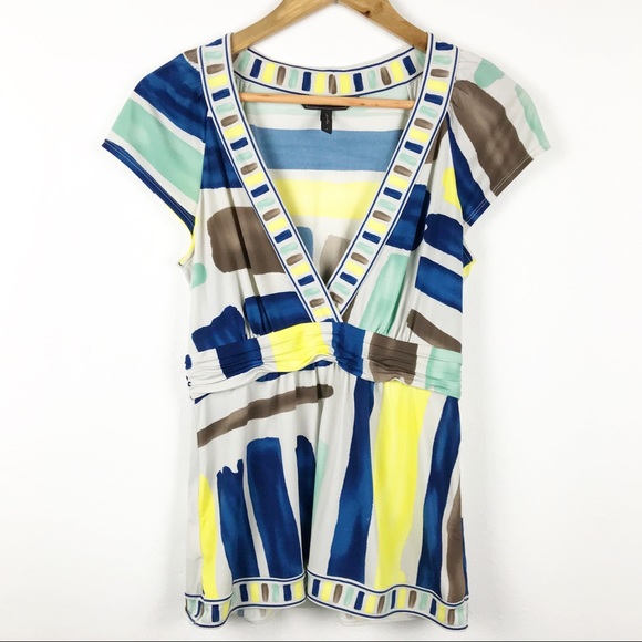 BCBGMaxazria Multicolor Abstract Print Top - Picture 4 of 12